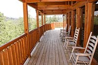 Porch at rental cabin near Pigeon Forge
